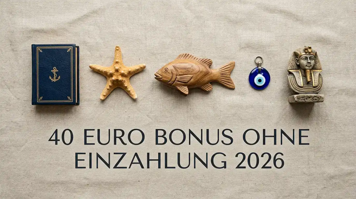 Spielautomat-Symbole: Buch, Stern, Fisch, Auge, Pharao