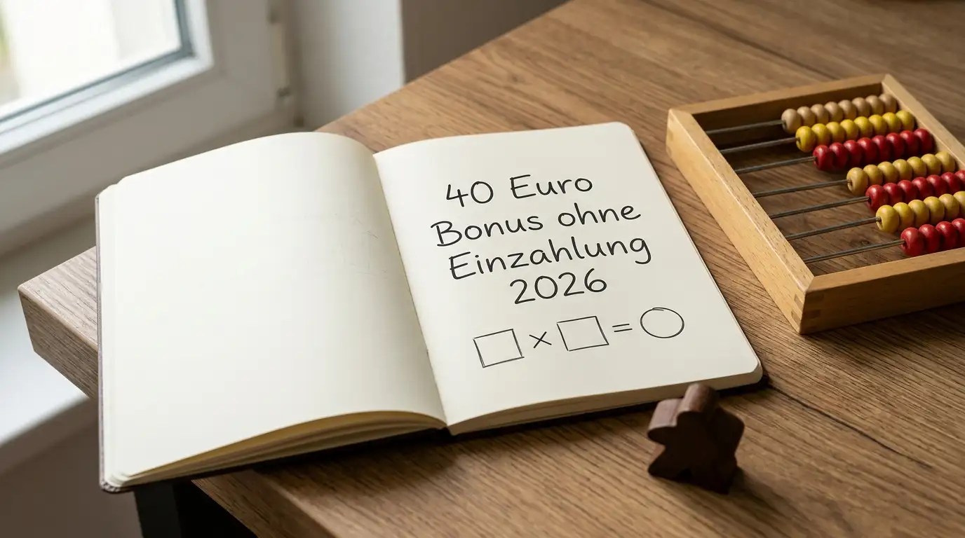 Notizbuch mit Rechenbeispiel zu Wagering und Cashout-Cap