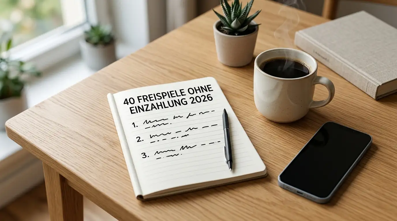 Schreibtisch mit Laptop und Smartphone zur Casino-Bonus-Aktivierung