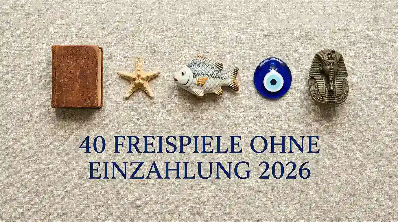 Spielautomat-Symbole: Buch, Stern, Fisch, Auge, Pharao