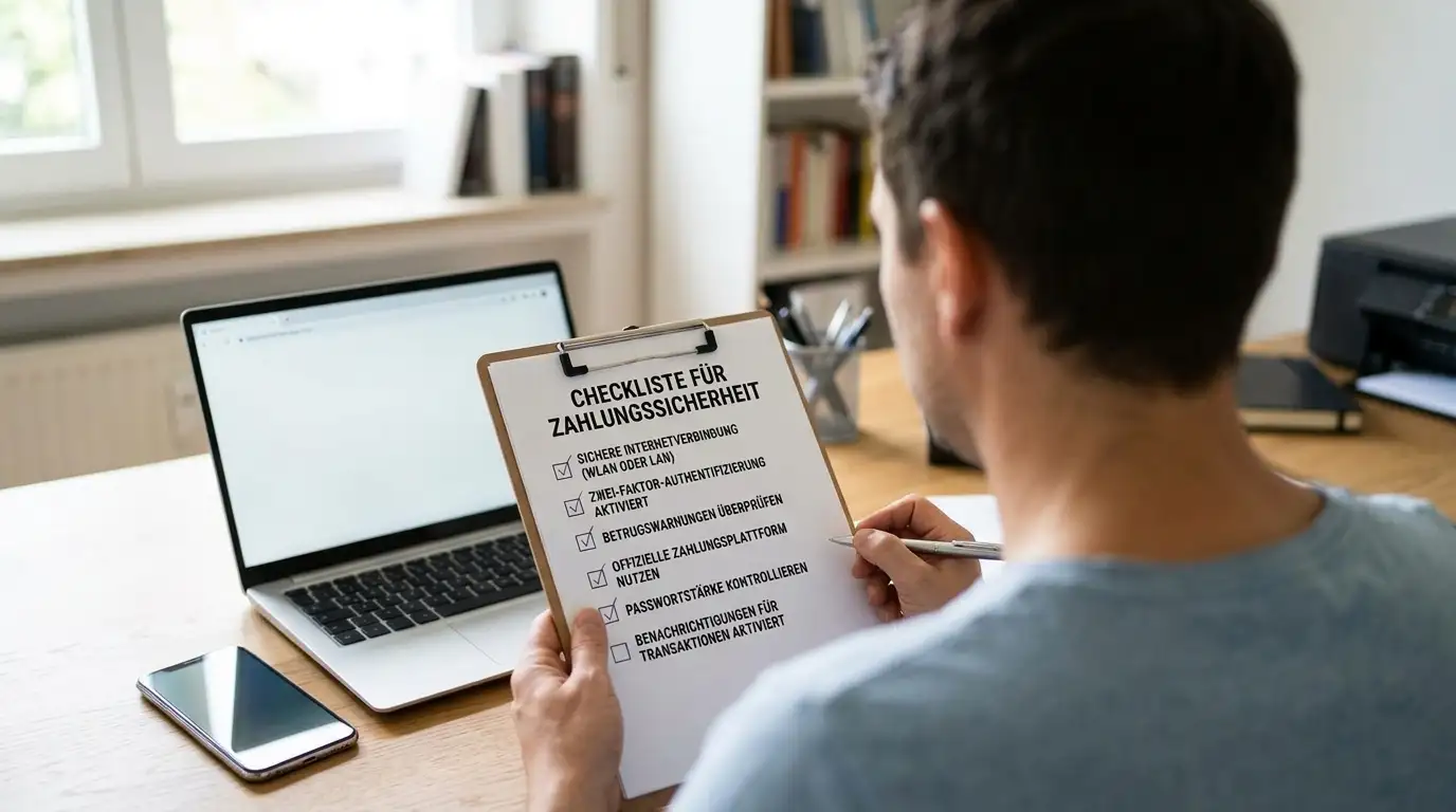 Sicherheitscheck vor einer digitalen Casinozahlung