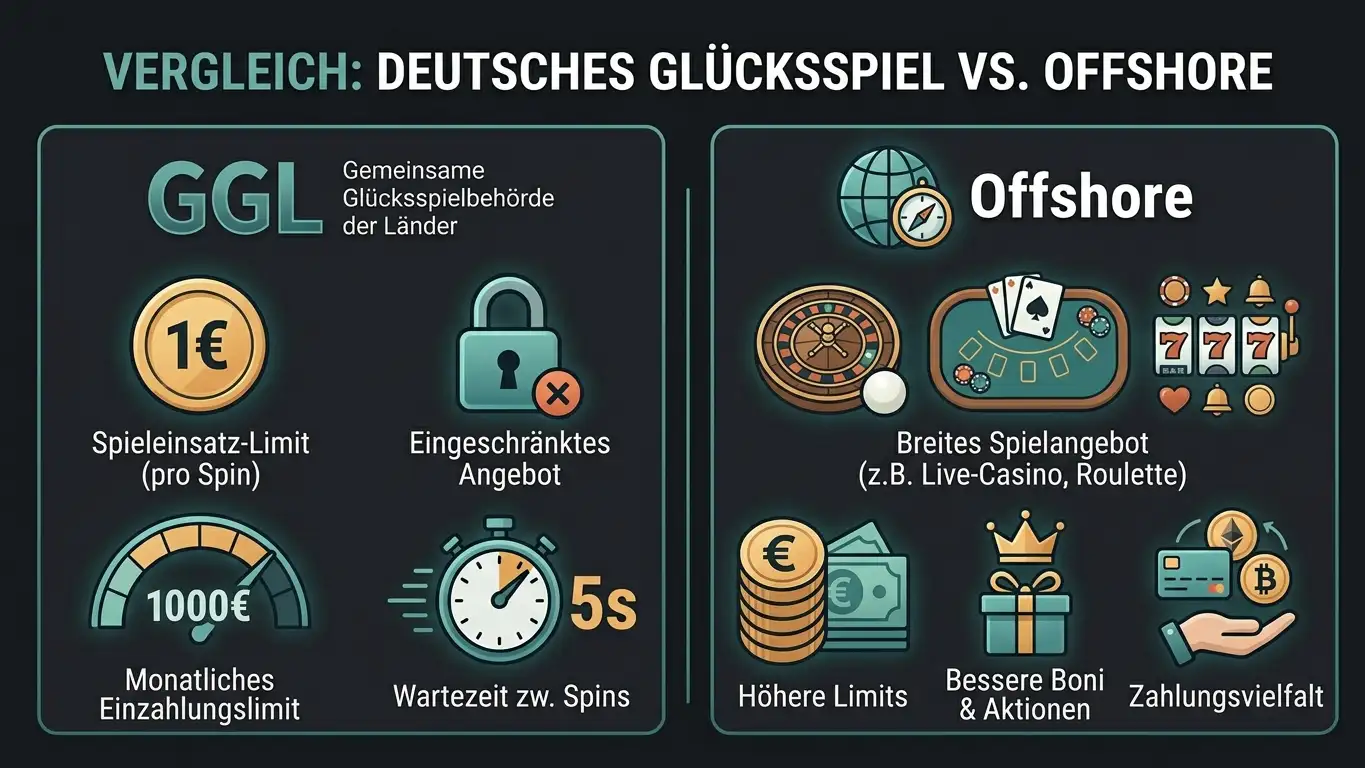 GGL-Regulierung vs. Offshore-Casinos: Vergleich der Spielbedingungen für deutsche Nutzer