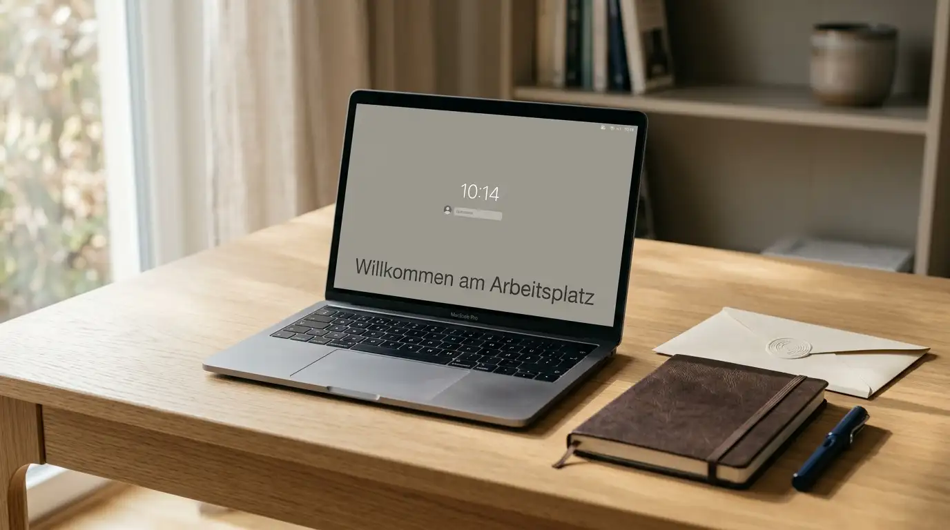 Casino ohne Konto Deutschland – Schreibtisch mit Laptop und Bankunterlagen zur Anmeldung