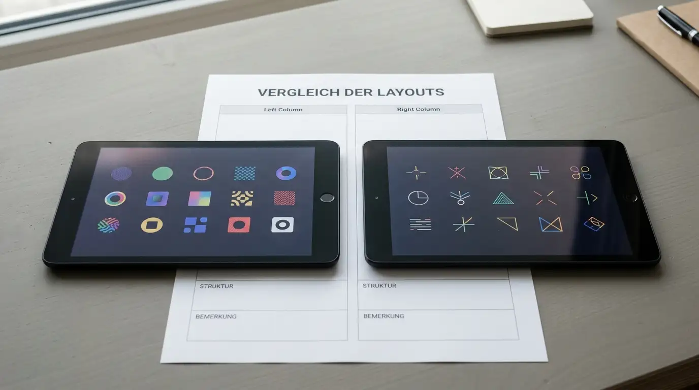 Zwei Bildschirme mit Vergleich ähnlicher Spielautomaten nebeneinander