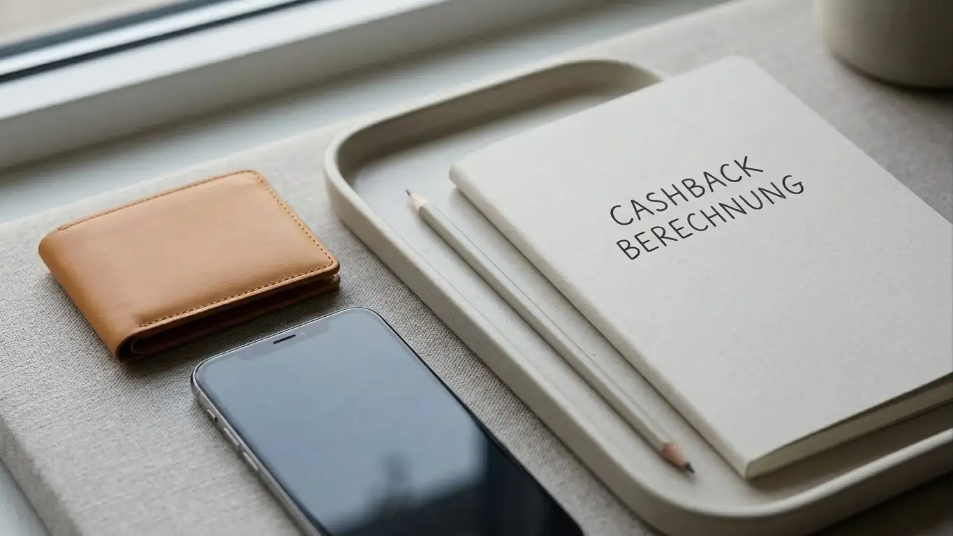Notizbuch mit handschriftlichen Berechnungen und einem Euro-Symbol auf einem Holztisch