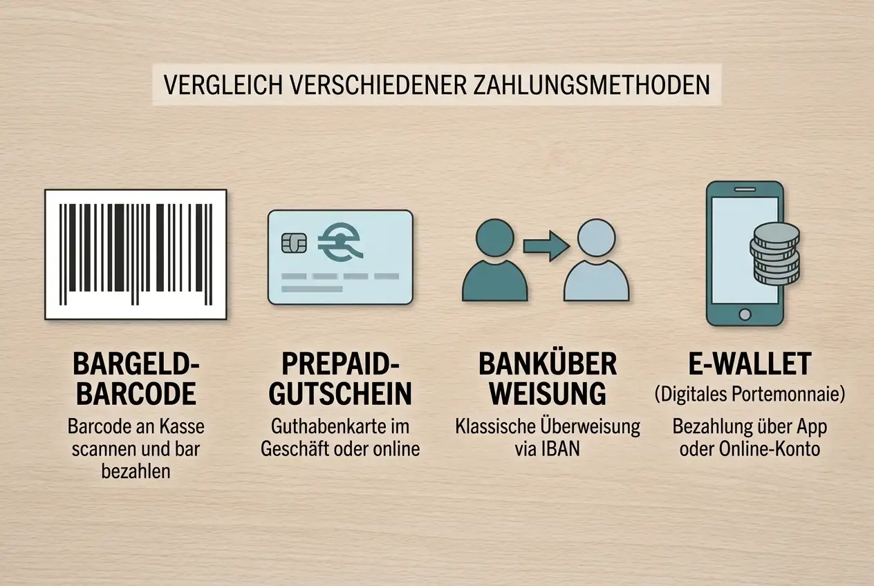 Vergleich der Zahlungsmethoden