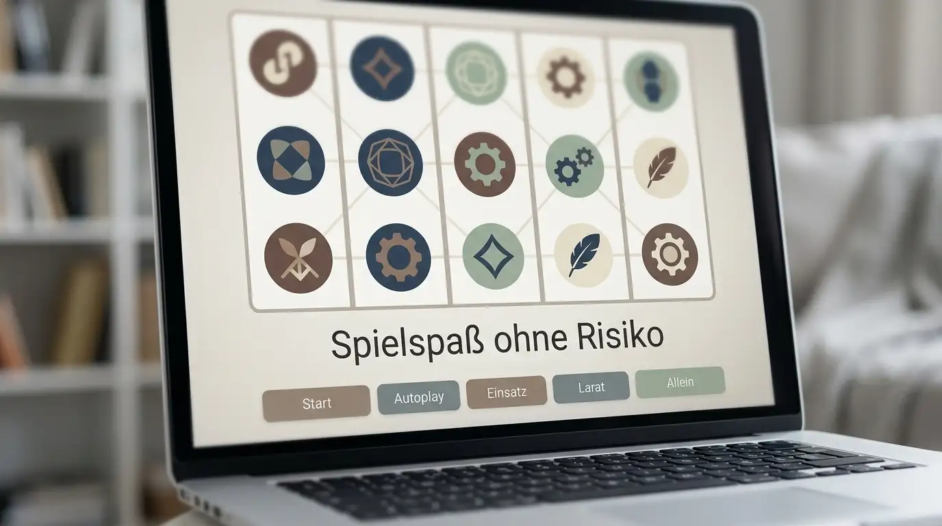 Bildschirm mit Walzen und Gewinnlinien eines Automatenspiels ohne Markenzeichen