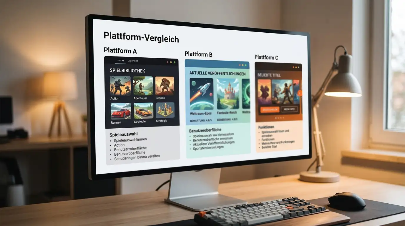 Vergleich von Demo-Plattformen auf Computer-Bildschirm