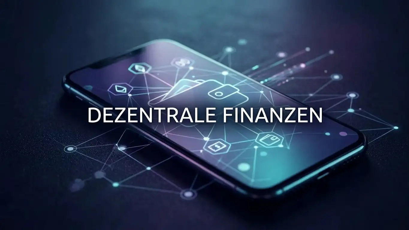 Smartphone mit Krypto-Wallet und Netzwerk-Knoten als Darstellung einer Ethereum-Auszahlung