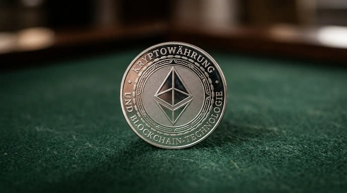 Ethereum-Münze auf einem Spieltisch als Sinnbild für den Casino-Vergleich 2026