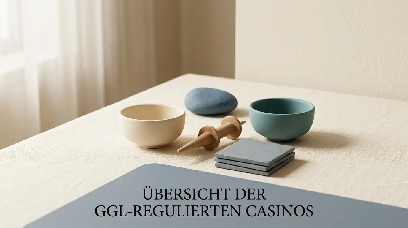 Schreibtisch mit Laptop und offenem Lizenzdokument, gedämpftes Bühnenlicht, neutrales Stadtpanorama im Hintergrund