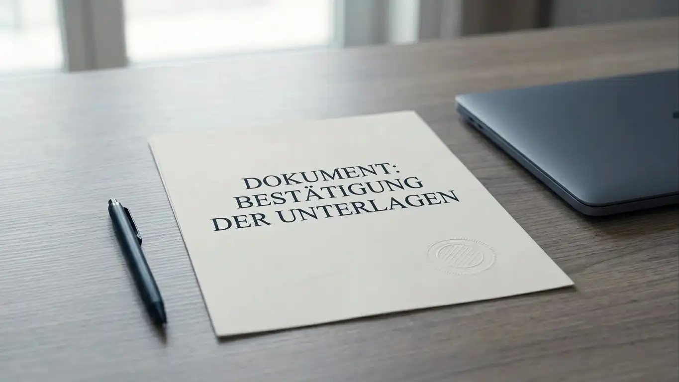 Amtliches Lizenzdokument mit Stempel neben einem Laptop als Sinnbild für die deutsche Glücksspielregulierung