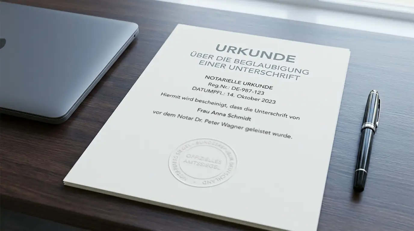 Amtliches Dokument mit Stempel als Sinnbild der deutschen Glücksspielaufsicht