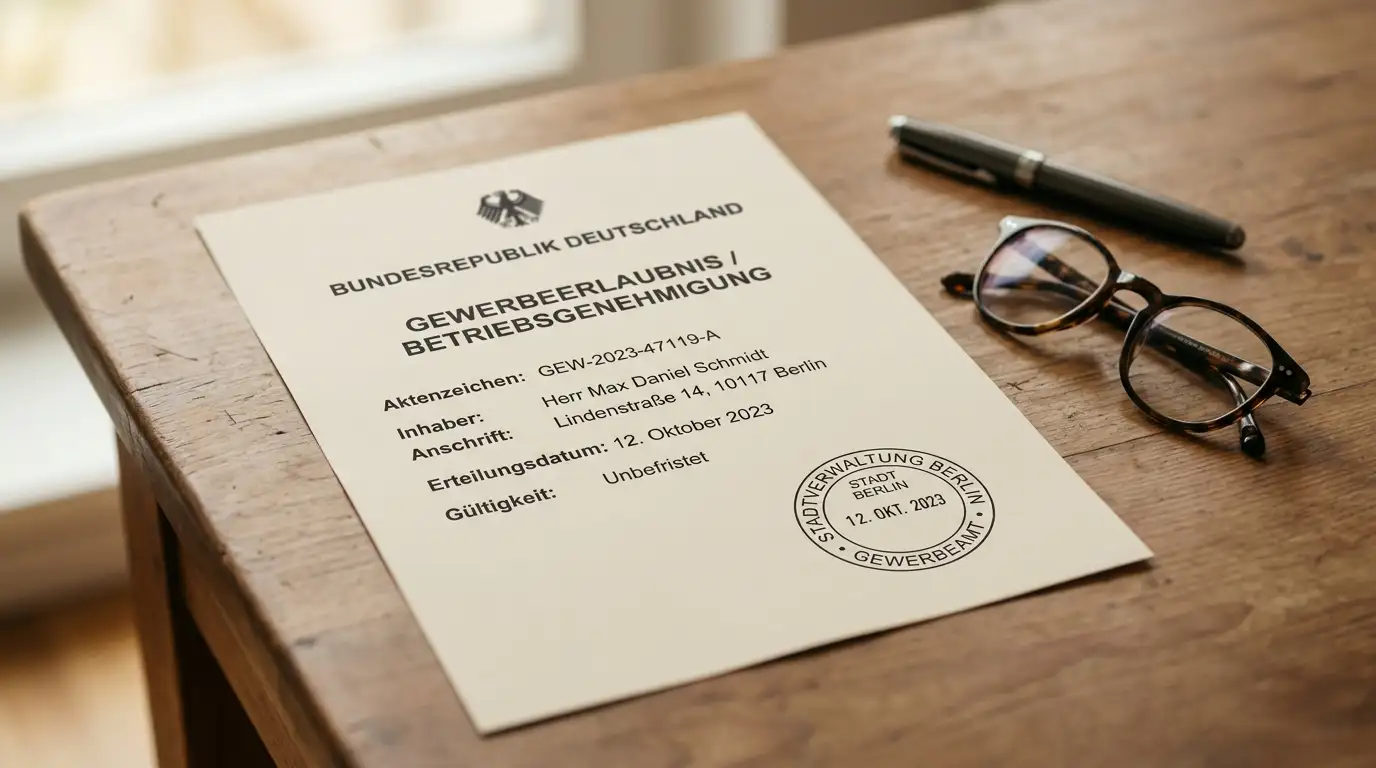 Neutrales Lizenzdokument als Symbol für GGL-lizenzierte Casinos in Deutschland