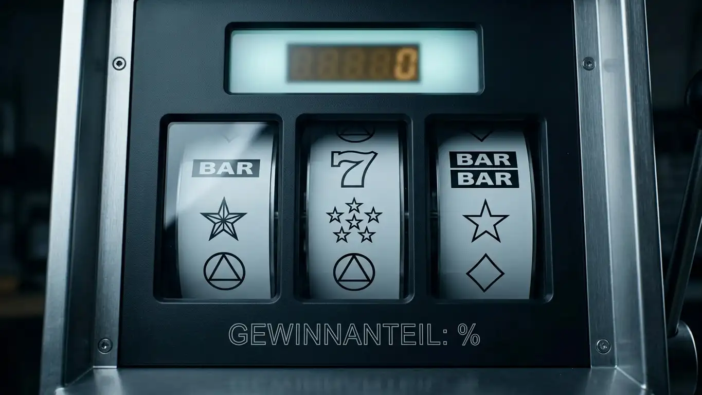 Walzen eines Automatenspiels mit Jackpot-Anzeige über dem Spielfeld