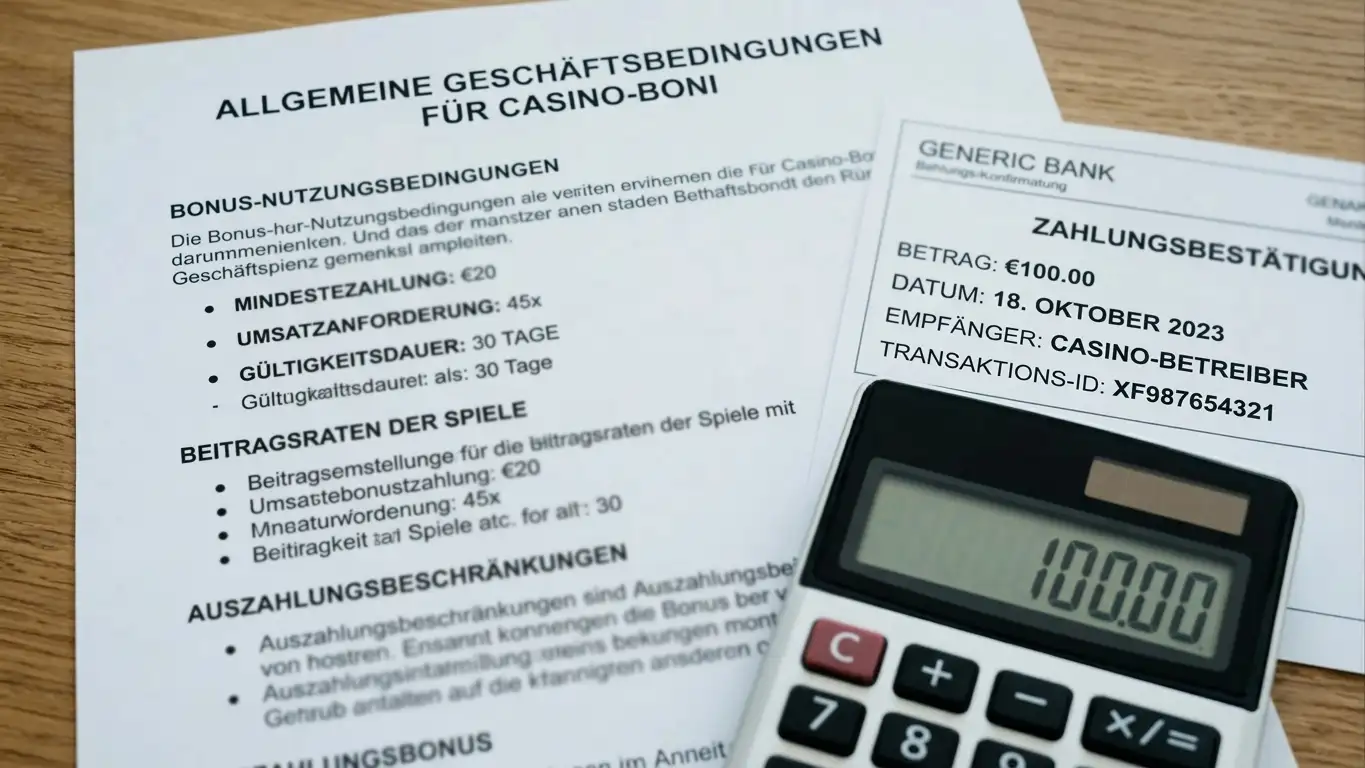 Bonusbedingungen neben einer Klarna-Zahlungsbestätigung