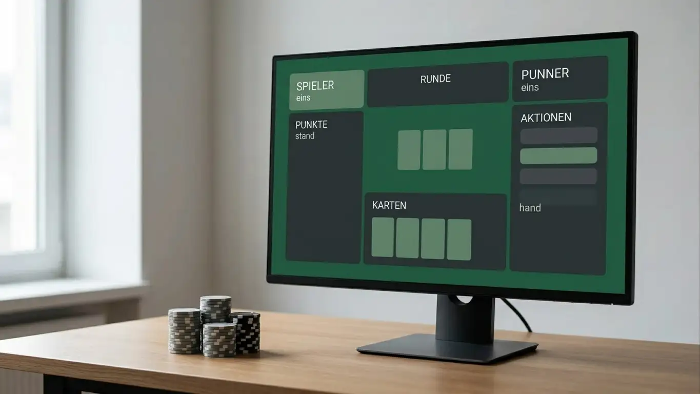 Vergleich verschiedener Live-Blackjack-Varianten auf einem Studio-Monitor