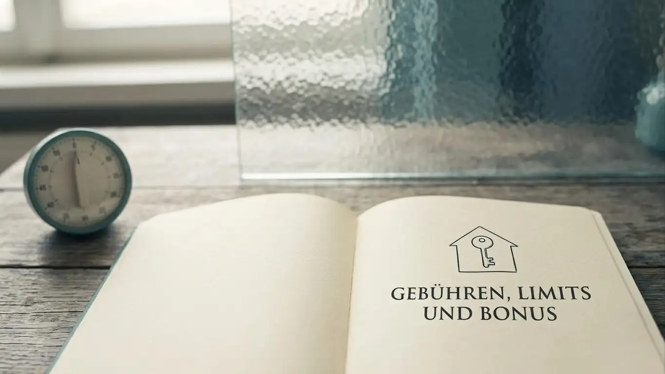 Prüfung von Gebühren und Limits an einem neutralen Schreibtisch