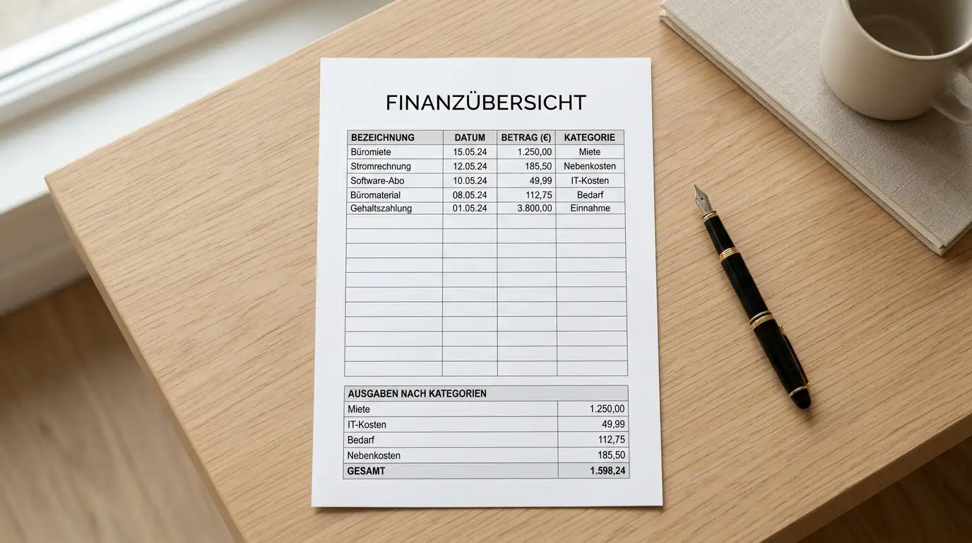 No-Deposit-Bonus-Staffel von 5 bis 100 Euro: ausgedruckte Übersichtstabelle auf einem Schreibtisch
