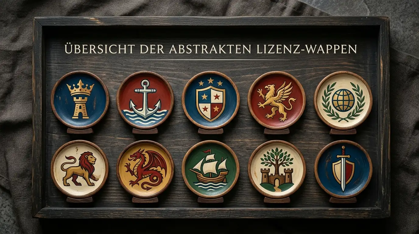 Übersicht von Offshore-Anbieter-Lizenzen als stilisierte Schilder