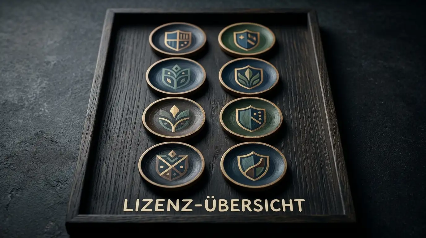 Übersicht von Offshore-Anbieter-Lizenzen als stilisierte Schilder