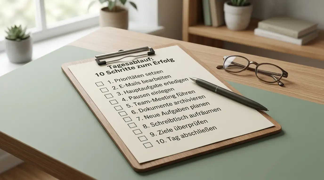 Zehn-Punkte-Checkliste auf einem Klemmbrett für die Anbieterprüfung