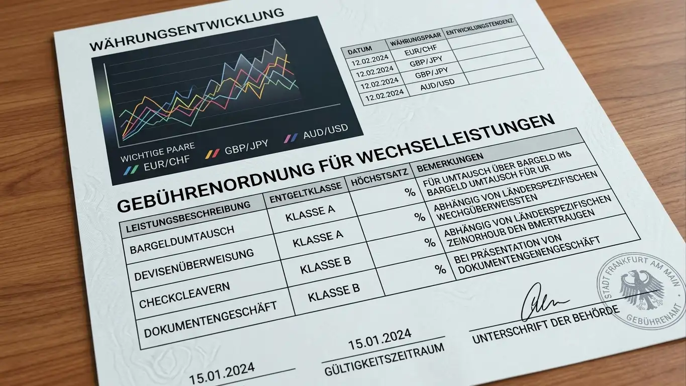 Unterlagen zu Gebühren und Wechselkurs bei Skrill