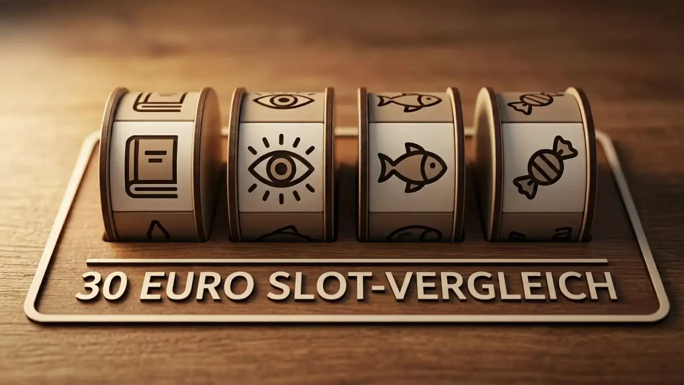 Vier stilisiert angeordnete Slot-Walzen als Vergleichsreihe