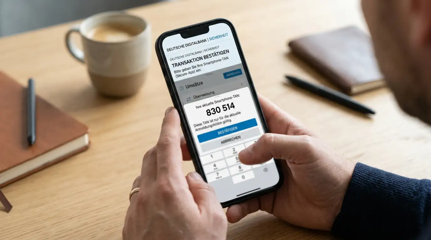 Bank-Login-Prozess mit Smartphone-TAN - Sicherheit und Komfort