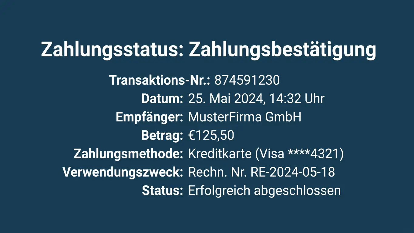 Zahlungsstatus - Bezahlsituation