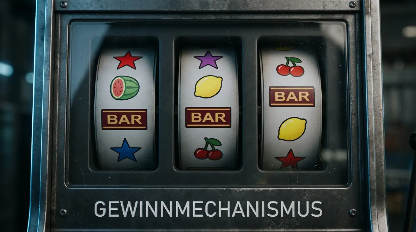 Walzen eines Spielautomaten mit hoher Auszahlungsquote in Nahaufnahme
