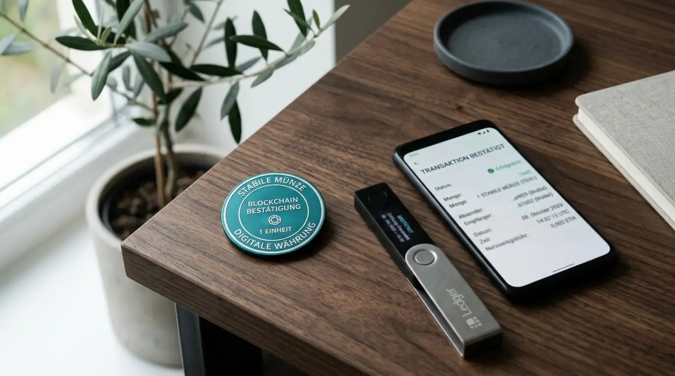 USDT-Token neben einer sicheren Wallet für Tether-Casinos