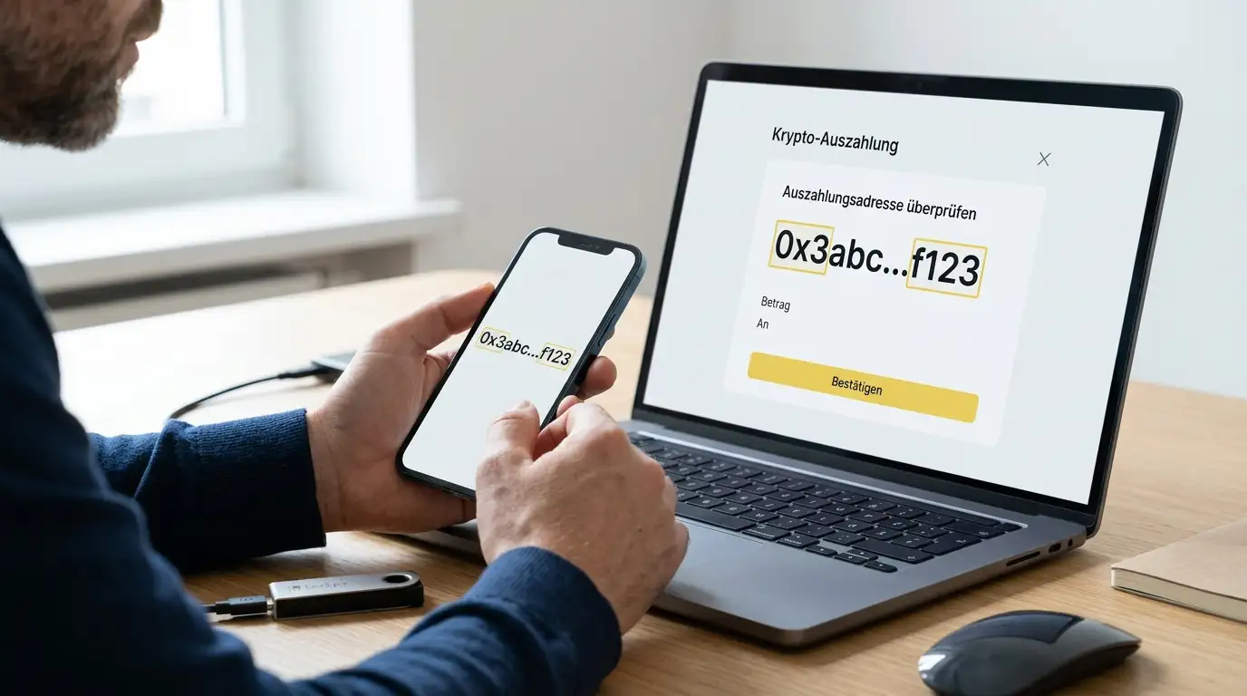 Sichere Kontrolle einer USDT-Wallet-Adresse vor der Überweisung