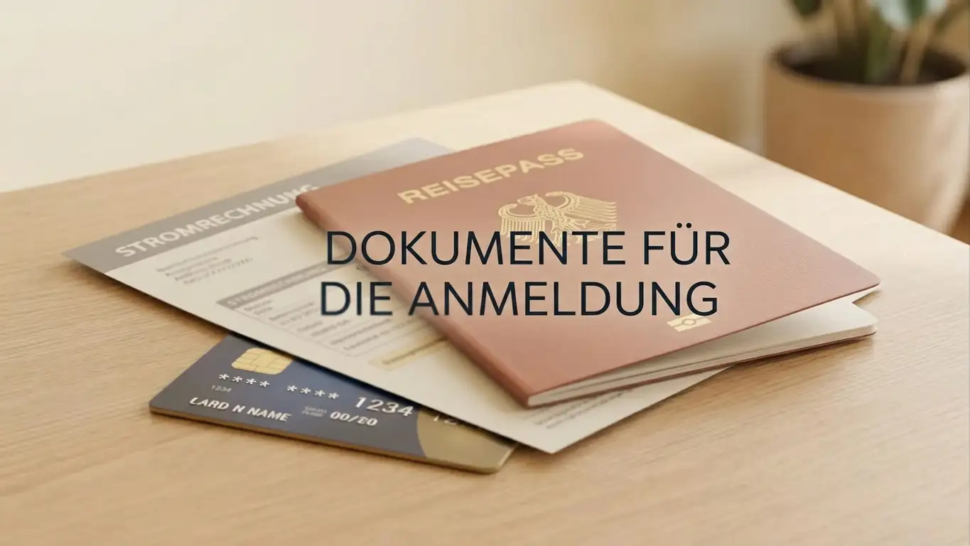 Drei gestapelte Dokumente zeigen Personalausweis Stromrechnung und Kreditkarte als typische KYC-Verifizierungsunterlagen für Casino-Auszahlungen