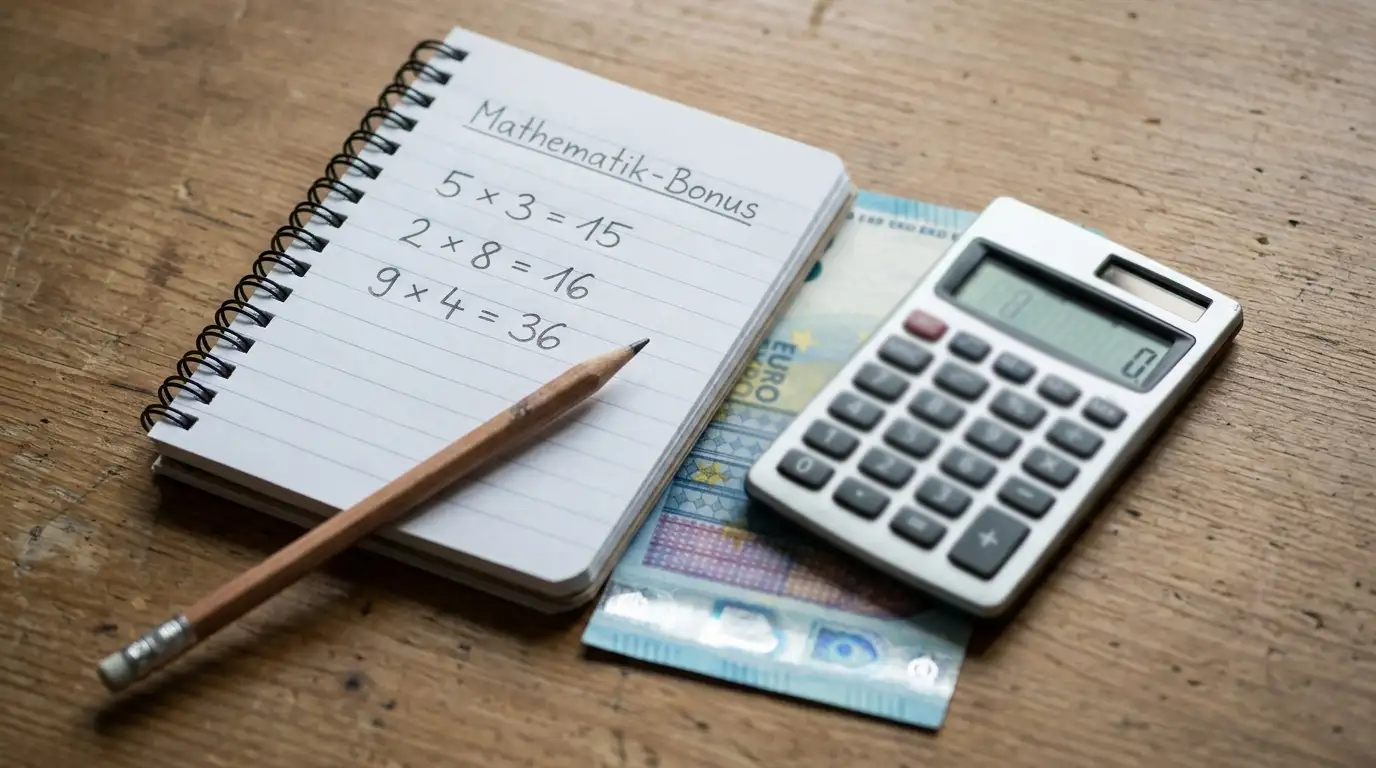 Rechenheft und Stift zur Wagering-Mathematik