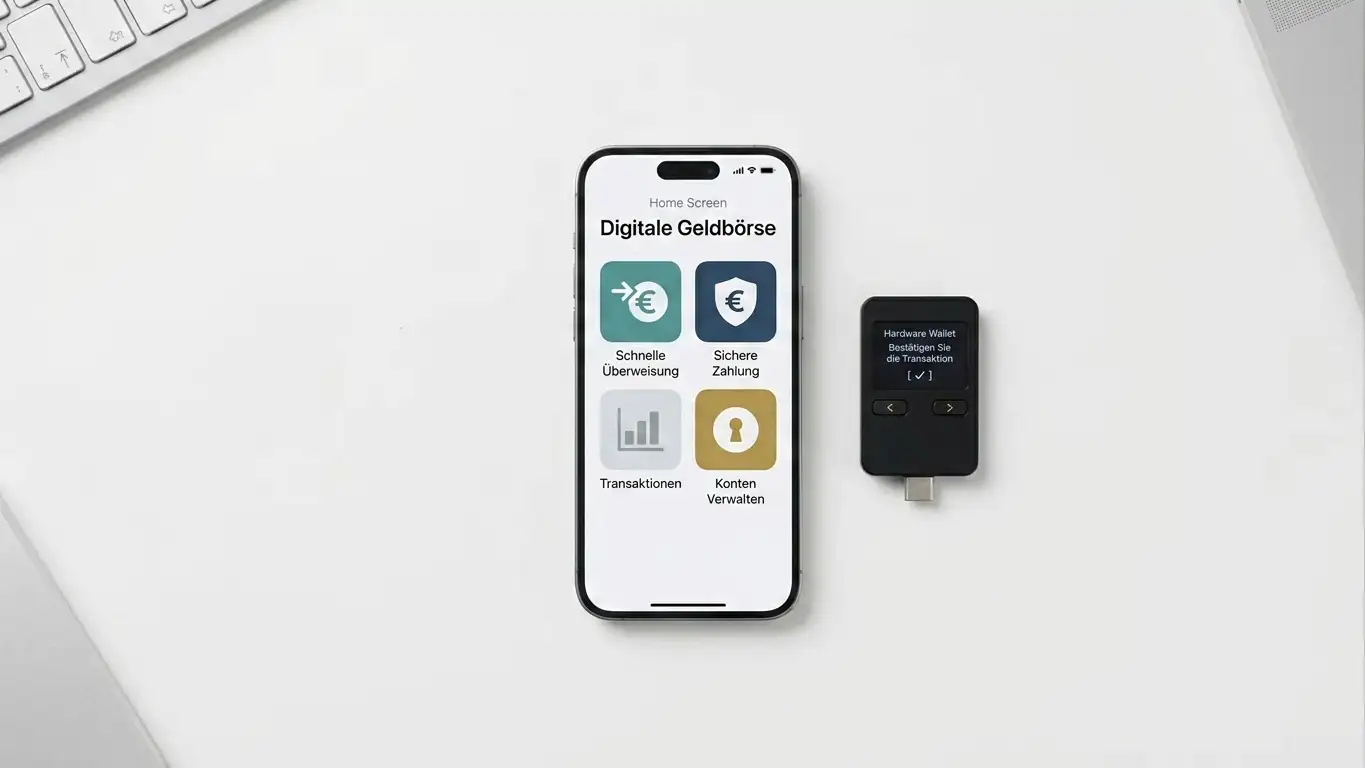 Mehrere Zahlungs-Apps und Krypto-Wallets auf einem Smartphone-Bildschirm