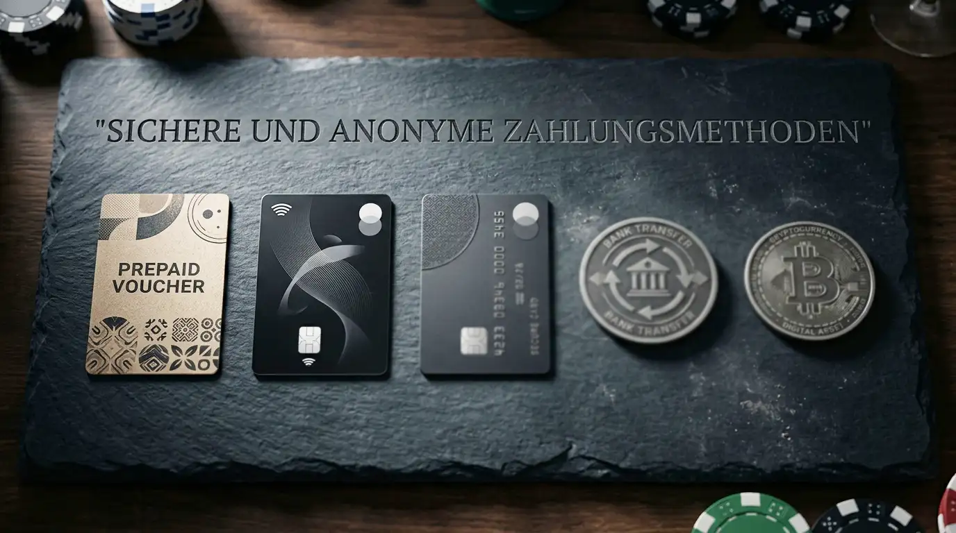 Wallet-Symbole und Smartphone als Sinnbild für mobile Einzahlung